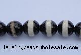 CAG1878 15.5 inches 6mm faceted round tibetan agate beads wholesale