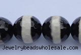 CAG1881 15.5 inches 12mm faceted round tibetan agate beads wholesale