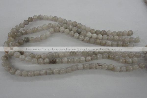 CAG1896 15.5 inches 8mm round grey agate beads wholesale