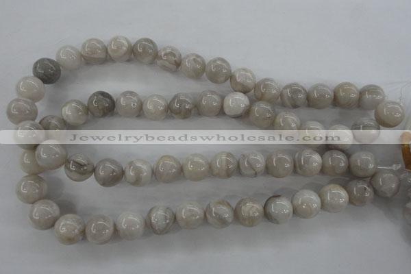 CAG1899 15.5 inches 14mm round grey agate beads wholesale