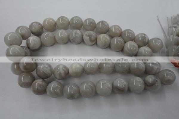 CAG1901 15.5 inches 18mm round grey agate beads wholesale