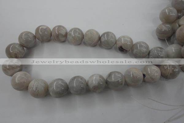 CAG1902 15.5 inches 20mm round grey agate beads wholesale