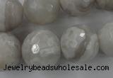 CAG1910 15.5 inches 18mm faceted round grey agate beads wholesale