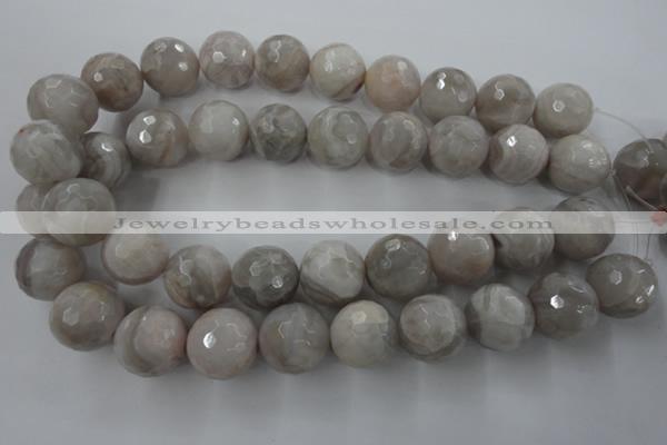 CAG1911 15.5 inches 20mm faceted round grey agate beads wholesale