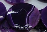 CAG205 15.5 inches 50mm faceted coin purple agate gemstone beads