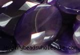 CAG210 15.5 inches 25*35mm faceted oval purple agate gemstone beads