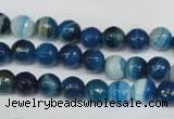 CAG2103 15.5 inches 6mm faceted round blue line agate beads