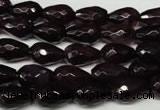 CAG2303 15.5 inches 8*12mm faceted teardrop agate gemstone beads