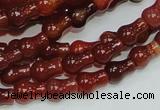 CAG232 15.5 inches 8*12mm pear-shaped red agate gemstone beads