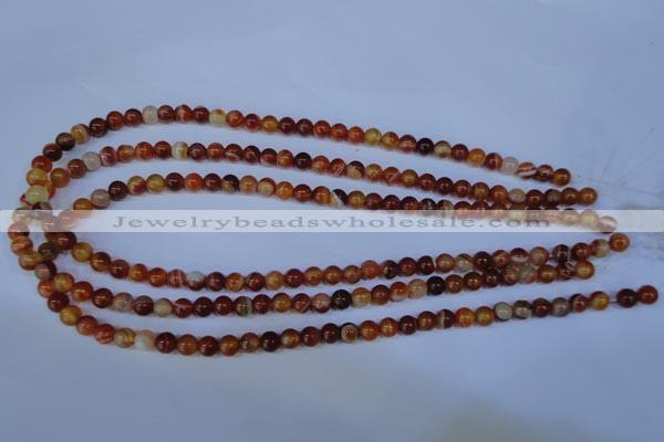 CAG2321 15.5 inches 6mm round red line agate beads wholesale