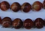 CAG2324 15.5 inches 12mmround red line agate beads wholesale