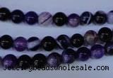 CAG2331 15.5 inches 6mm round violet line agate beads wholesale