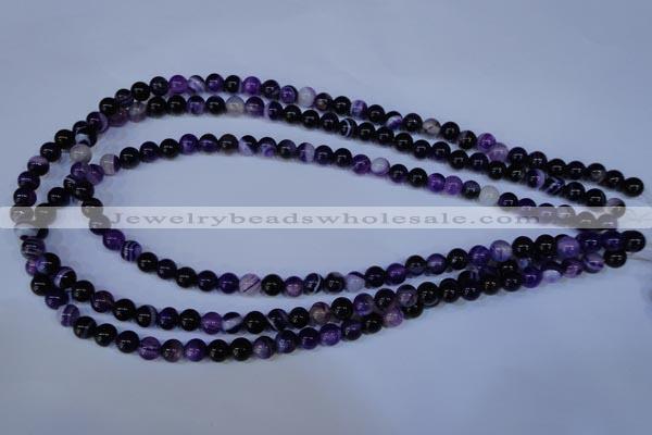 CAG2331 15.5 inches 6mm round violet line agate beads wholesale