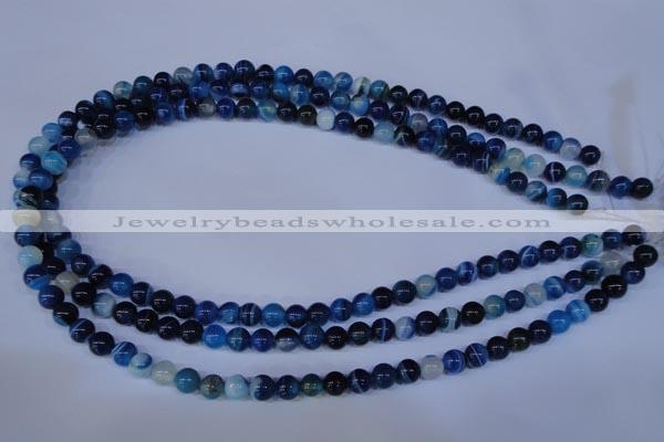 CAG2342 15.5 inches 8mm round blue line agate beads wholesale