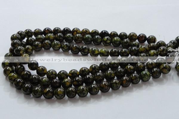 CAG236 15.5 inches 12mm round dragon veins agate gemstone beads