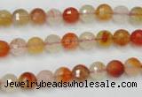 CAG2381 15.5 inches 6mm faceted round red agate beads wholesale