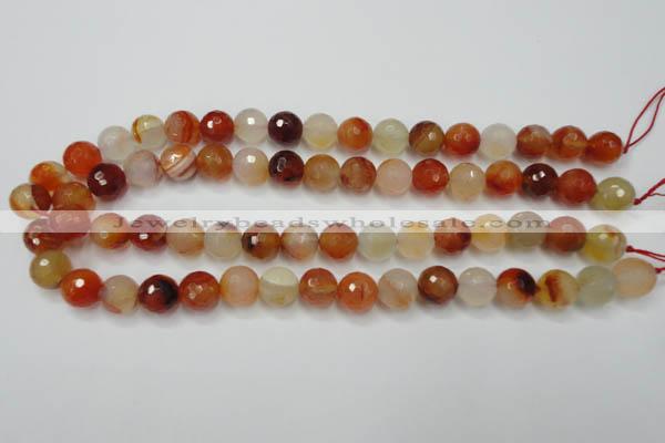 CAG2383 15.5 inches 10mm faceted round red agate beads wholesale