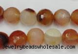 CAG2384 15.5 inches 12mm faceted round red agate beads wholesale