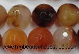 CAG2387 15.5 inches 18mm faceted round red agate beads wholesale