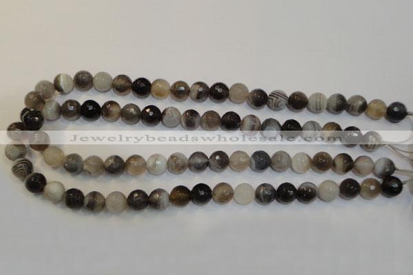 CAG2423 15.5 inches 10mm faceted round Chinese botswana agate beads