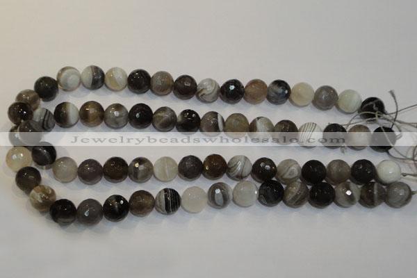 CAG2424 15.5 inches 12mm faceted round Chinese botswana agate beads