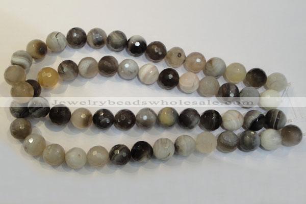 CAG2425 15.5 inches 14mm faceted round Chinese botswana agate beads