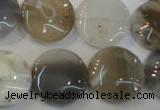 CAG2438 15.5 inches 18mm flat round Chinese botswana agate beads