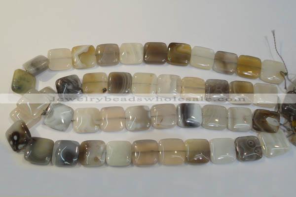 CAG2452 15.5 inches 18*18mm square Chinese botswana agate beads