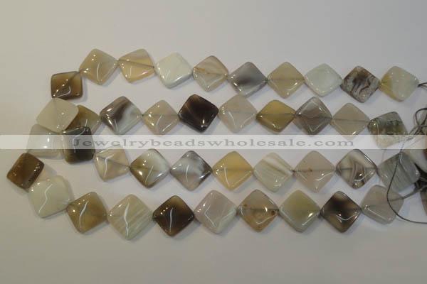 CAG2458 15.5 inches 16*16mm diamond Chinese botswana agate beads