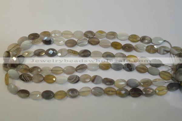 CAG2463 15.5 inches 10*14mm faceted oval Chinese botswana agate beads