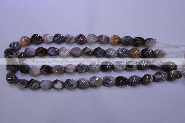 CAG2768 15.5 inches 10*14mm twisted rice botswana agate beads wholesale