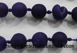 CAG2800 15.5 inches 10mm round matte druzy agate beads whholesale