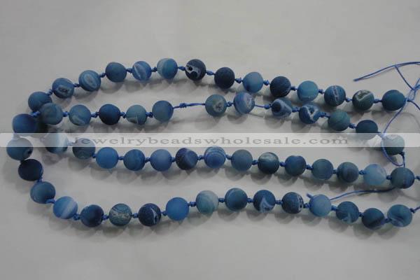 CAG2801 15.5 inches 10mm round matte druzy agate beads whholesale