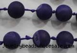 CAG2802 15.5 inches 12mm round matte druzy agate beads whholesale