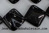 CAG2937 15.5 inches 20*20mm diamond black line agate beads