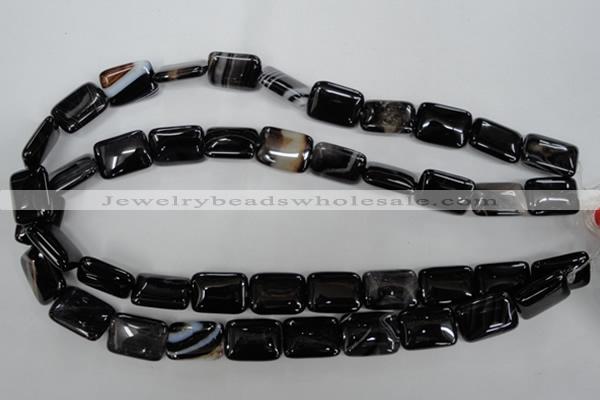 CAG2955 15.5 inches 13*18mm rectangle black line agate beads