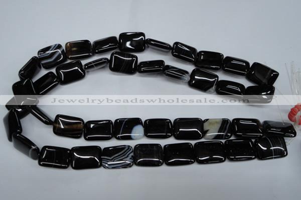 CAG2956 15.5 inches 15*20mm rectangle black line agate beads