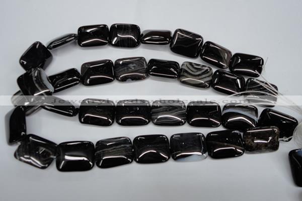 CAG2957 15.5 inches 20*25mm rectangle black line agate beads