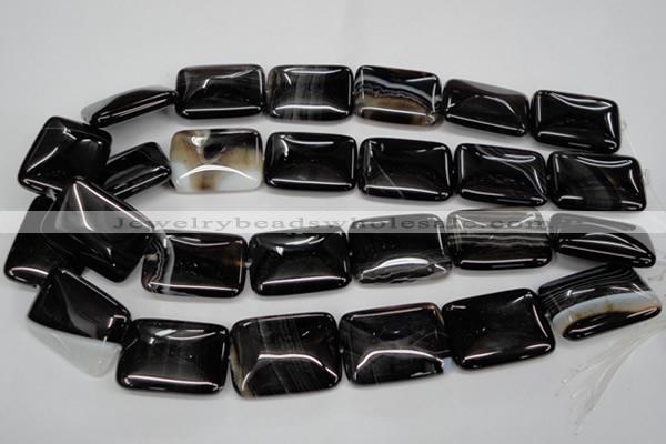 CAG2958 15.5 inches 22*30mm rectangle black line agate beads