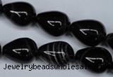 CAG2964 15.5 inches 13*18mm teardrop black line agate beads