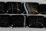 CAG3024 15.5 inches 15*20mm rectangle black line agate beads