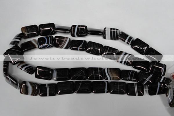 CAG3024 15.5 inches 15*20mm rectangle black line agate beads