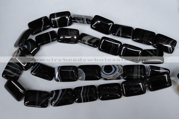 CAG3025 15.5 inches 18*25mm rectangle black line agate beads