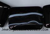 CAG3027 15.5 inches 25*35mm rectangle black line agate beads