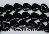 CAG3050 15.5 inches 10*10mm heart black line agate beads