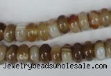 CAG3120 15.5 inches 6*10mm rondelle brown line agate beads