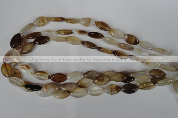 CAG3140 15.5 inches 12*20mm marquise brown line agate beads