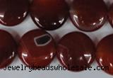 CAG3189 15.5 inches 18mm flat round red line agate beads