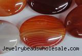 CAG3197 15.5 inches 22*30mm oval red line agate beads