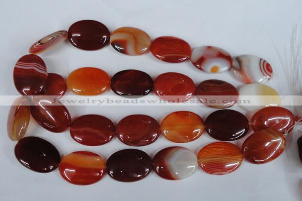 CAG3197 15.5 inches 22*30mm oval red line agate beads